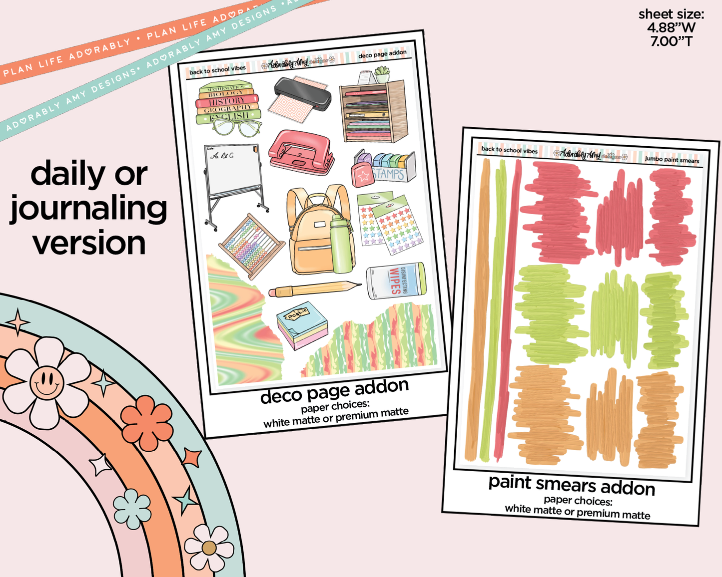 Journaling and Daily Planning Back to School Vibes Planner Sticker Kit