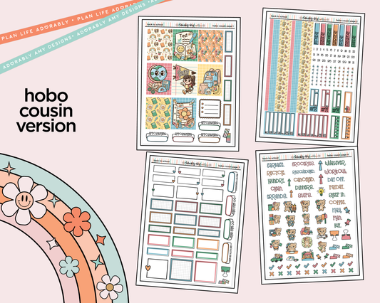 Hobonichi Cousin Weekly Back to School 2026 Planner Sticker Kit for Hobo Cousin or Similar Planners - Adorably Amy Designs