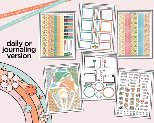 Journaling and Daily Planning Back to School 2026 Planner Sticker Kit - Adorably Amy Designs
