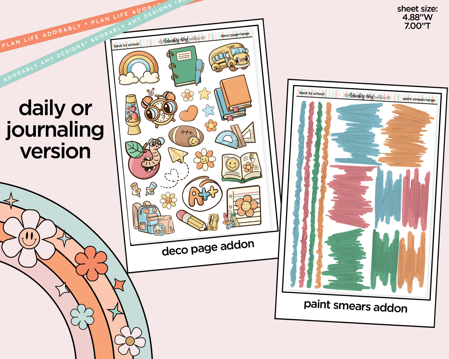 Journaling and Daily Planning Back to School 2026 Planner Sticker Kit