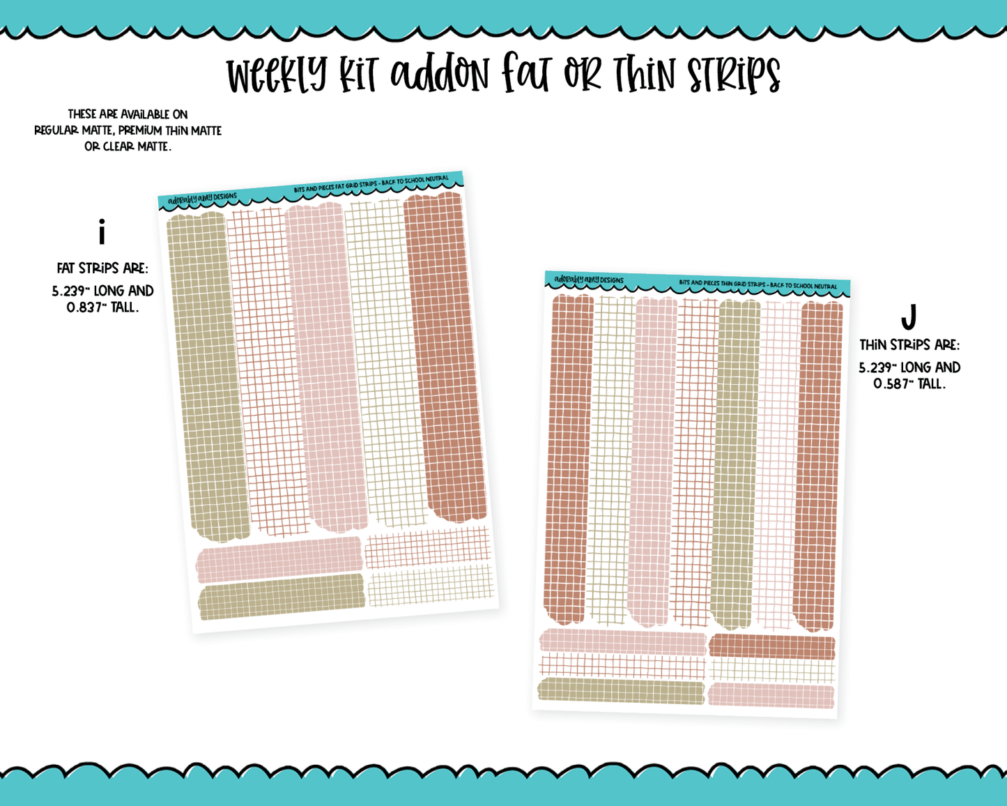 Back to School Neutral Weekly Kit Addons - All Sizes - Deco, Smears and More!