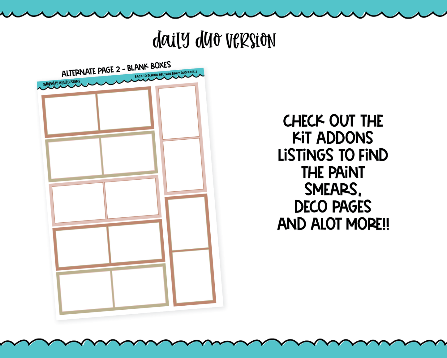 Daily Duo Not Back to School Neutral Themed Weekly Planner Sticker Kit for Daily Duo Planner