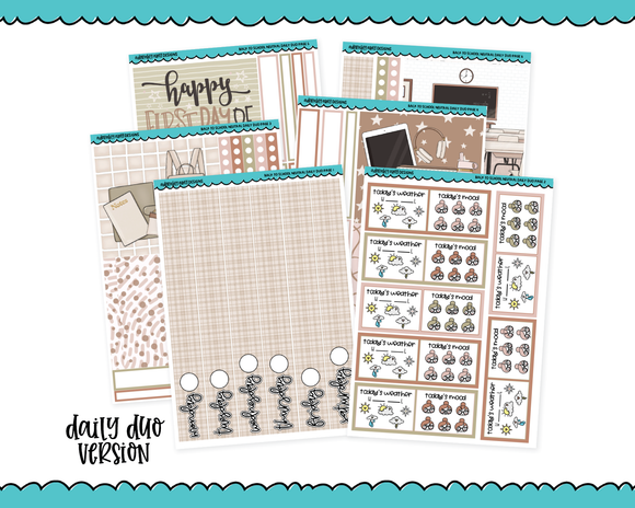 Daily Duo Not Back to School Neutral Themed Weekly Planner Sticker Kit for Daily Duo Planner