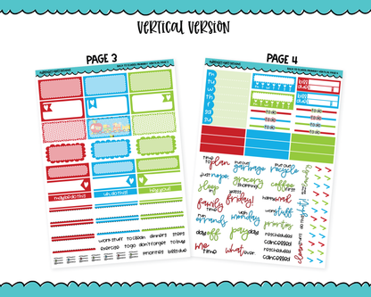 Vertical Back to School Primary Planner Sticker Kit for Vertical Standard Size Planners or Inserts