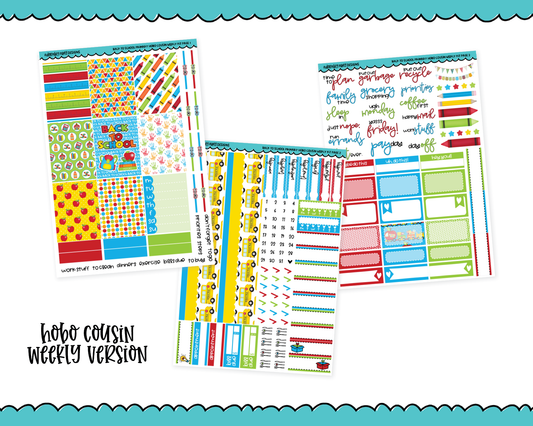 Hobonichi Cousin Weekly Back to School Primar Planner Sticker Kit for Hobo Cousin or Similar Planners