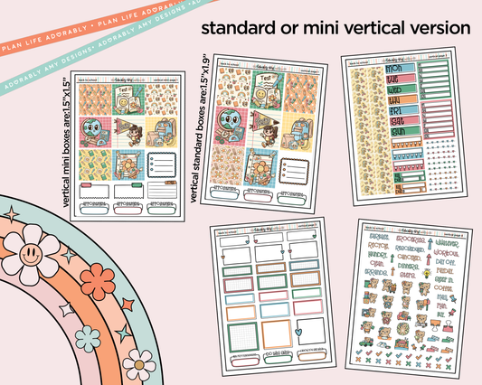 Vertical Back to School 2026 Kit for Vertical Standard Size Planners or Insert - Adorably Amy Designs