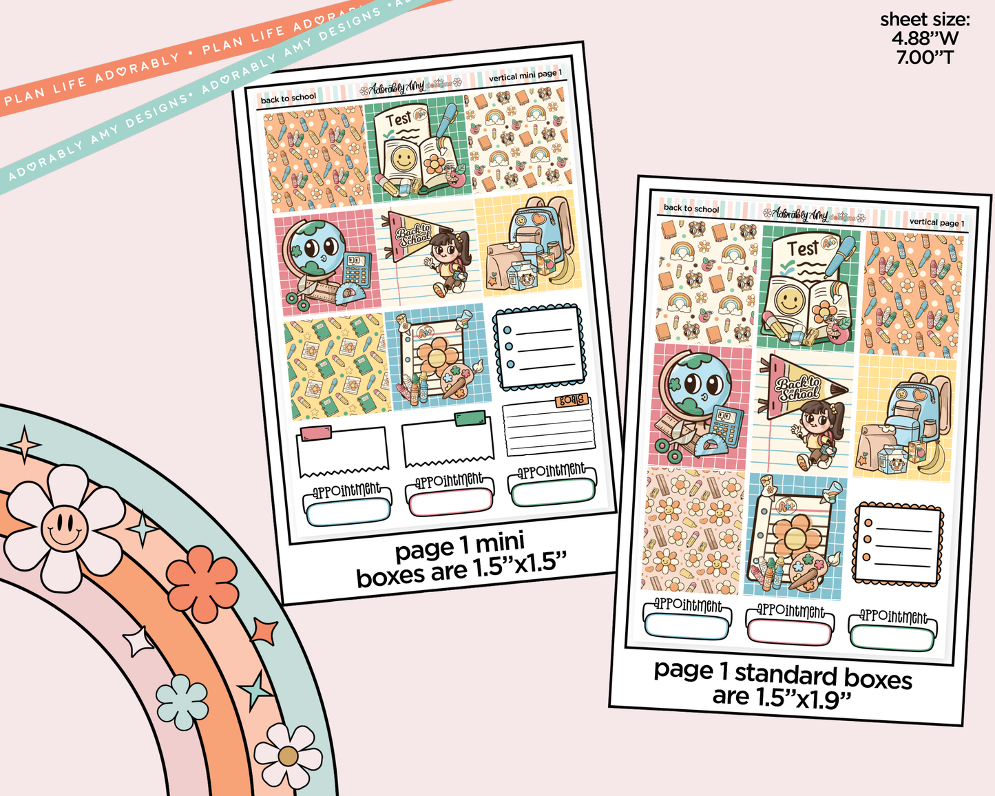 Vertical Back to School 2026 Kit for Vertical Standard Size Planners or Insert