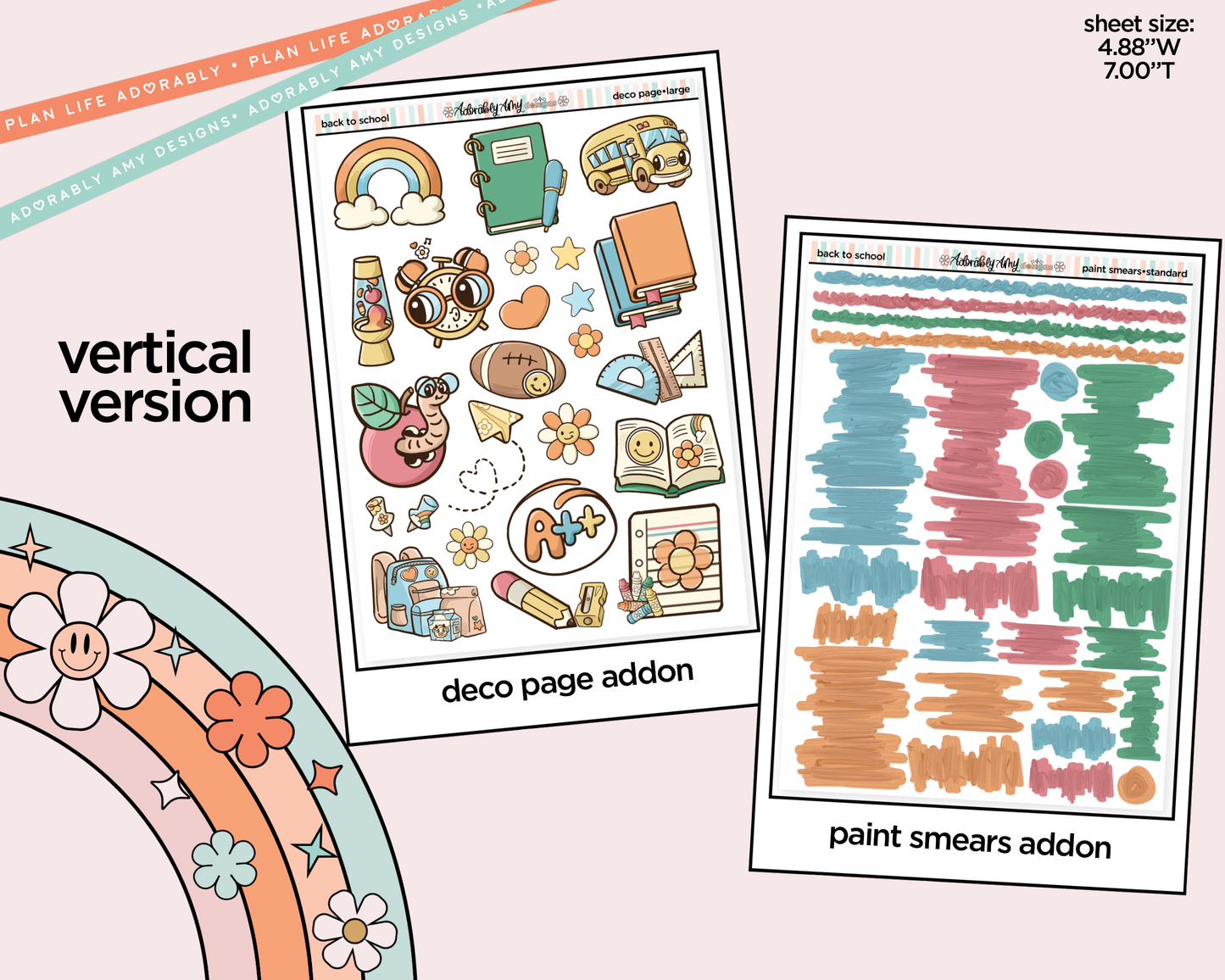 Vertical Back to School 2026 Kit for Vertical Standard Size Planners or Insert