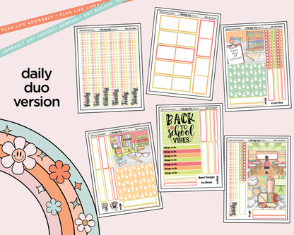 Daily Duo Back to School Vibes Weekly Planner Sticker Kit for Daily Duo Planner