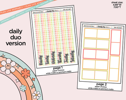 Daily Duo Back to School Vibes Weekly Planner Sticker Kit for Daily Duo Planner