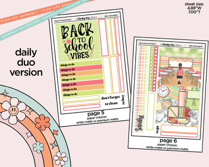 Daily Duo Back to School Vibes Weekly Planner Sticker Kit for Daily Duo Planner