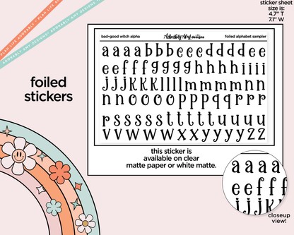 Foiled Good Witch Club Alphabet Stickers Deco Typography Sampler Planner Stickers