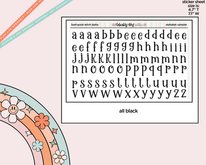 Bad Witch Club Alphabet Stickers Deco Typography Sampler Planner Stickers
