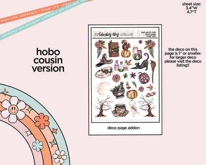 Hobonichi Cousin Weekly Bad Witch Club Planner Sticker Kit for Hobo Cousin or Similar Planners
