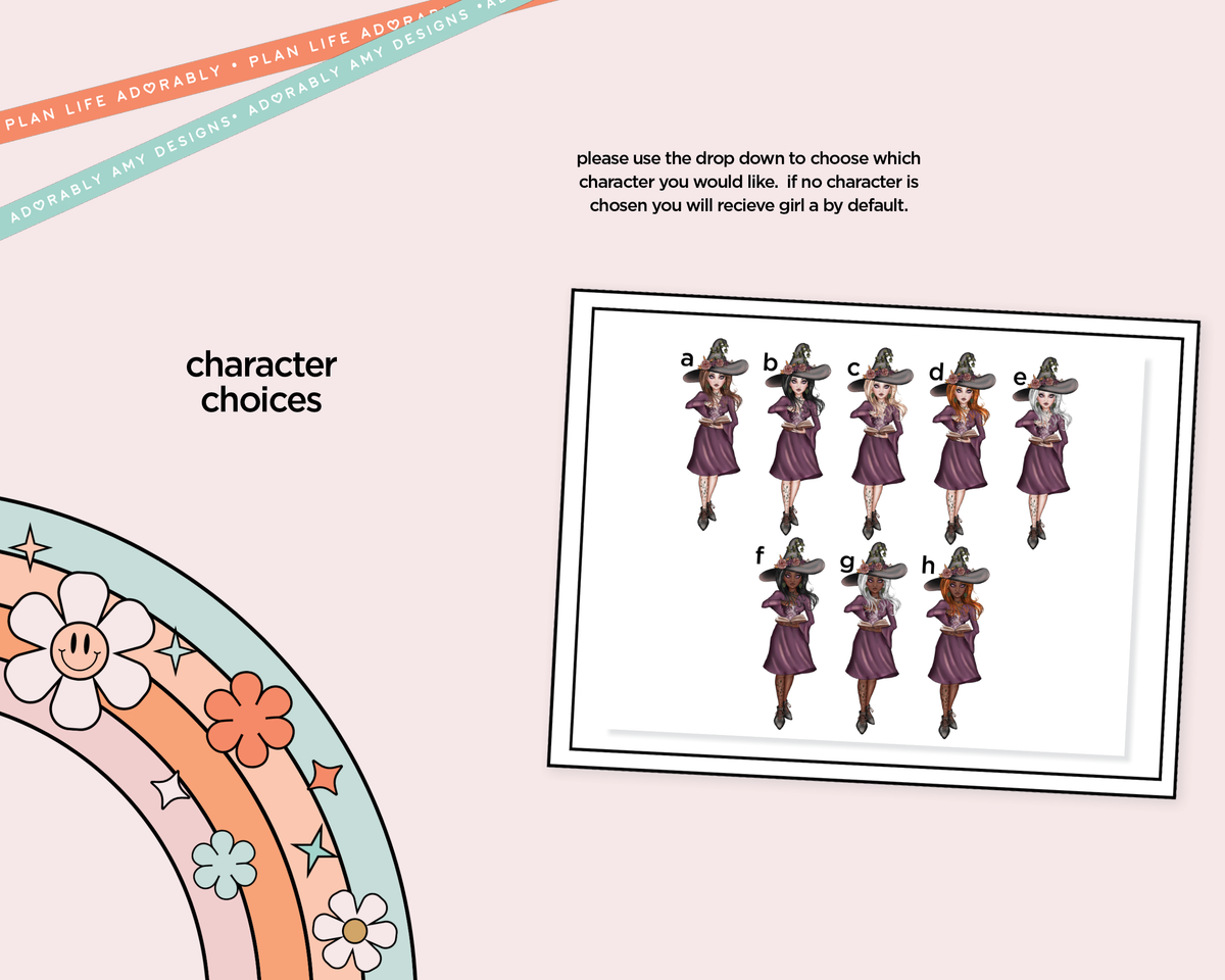 Journaling and Daily Planning Bad Witch Club Planner Sticker Kit