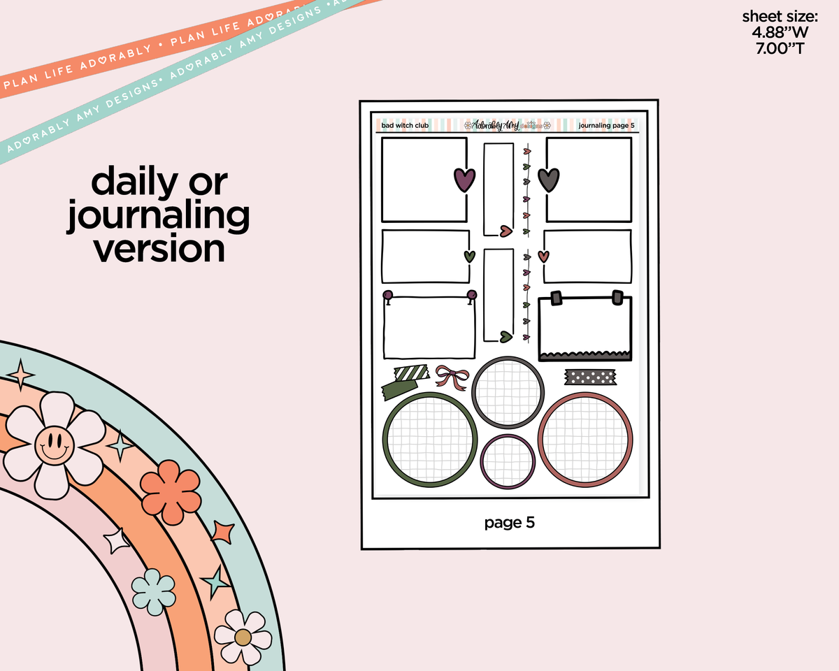 Journaling and Daily Planning Bad Witch Club Planner Sticker Kit