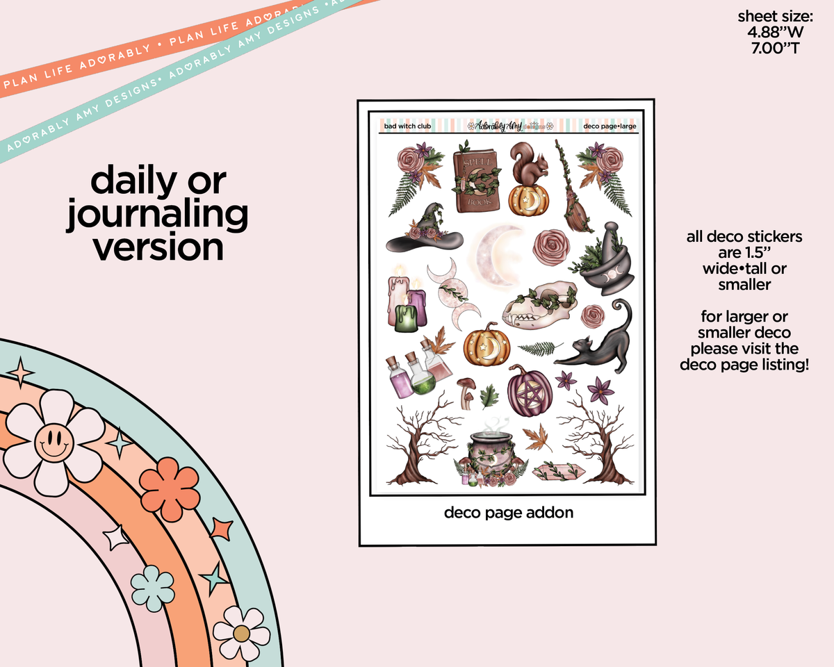 Journaling and Daily Planning Bad Witch Club Planner Sticker Kit