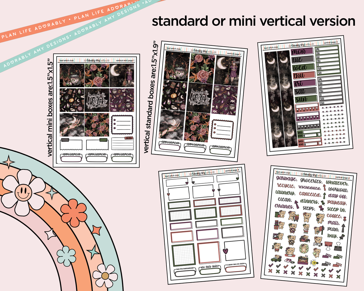 Vertical Bad Witch Club Collection Kit for Vertical Standard Size Planners or Insert