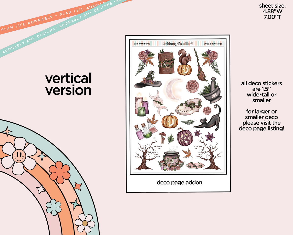 Vertical Bad Witch Club Collection Kit for Vertical Standard Size Planners or Insert