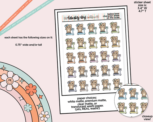 Bailee Bear On the Scale Decoration Planner Stickers
