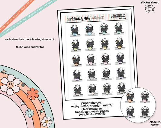 Toothless Cat Baking Decoration Character Planner Stickers