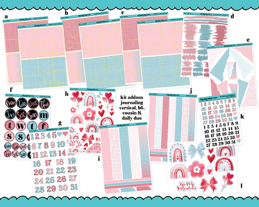 Be My Valentine Watercolor Weekly Kit Addons - All Sizes - Deco, Smears and More!