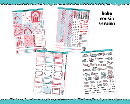 Hobonichi Cousin Weekly Be My Valentine Watercolor Planner Sticker Kit for Hobo Cousin or Similar Planners