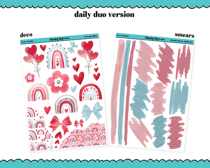 Daily Duo Be My Valentine Watercolor Weekly Planner Sticker Kit for Daily Duo Planner