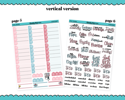 Vertical Be My Valentine Watercolor Planner Sticker Kit for Vertical Standard Size Planners or Inserts