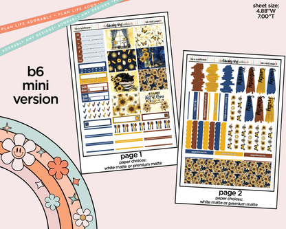 Mini B6 Be a Sunflower Planner Sticker Kit sized for ANY Vertical Insert