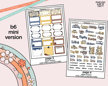 Mini B6 Be a Sunflower Planner Sticker Kit sized for ANY Vertical Insert