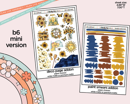 Mini B6 Be a Sunflower Planner Sticker Kit sized for ANY Vertical Insert