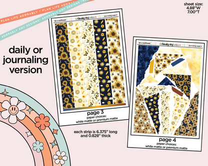 Journaling and Daily Planning Be a Sunflower Planner Sticker Kit