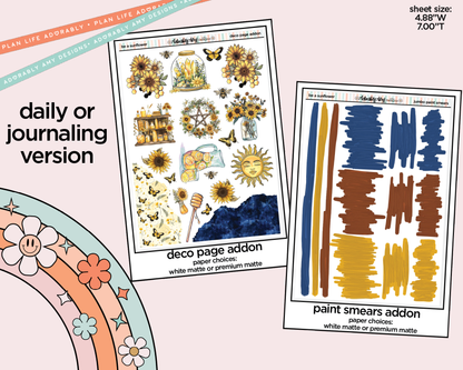 Journaling and Daily Planning Be a Sunflower Planner Sticker Kit