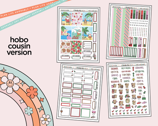 Hobonichi Cousin Weekly Beachy Christmas Planner Sticker Kit for Hobo Cousin or Similar Planners - Adorably Amy Designs