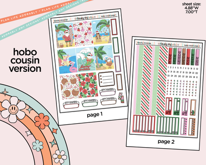 Hobonichi Cousin Weekly Beachy Christmas Planner Sticker Kit for Hobo Cousin or Similar Planners