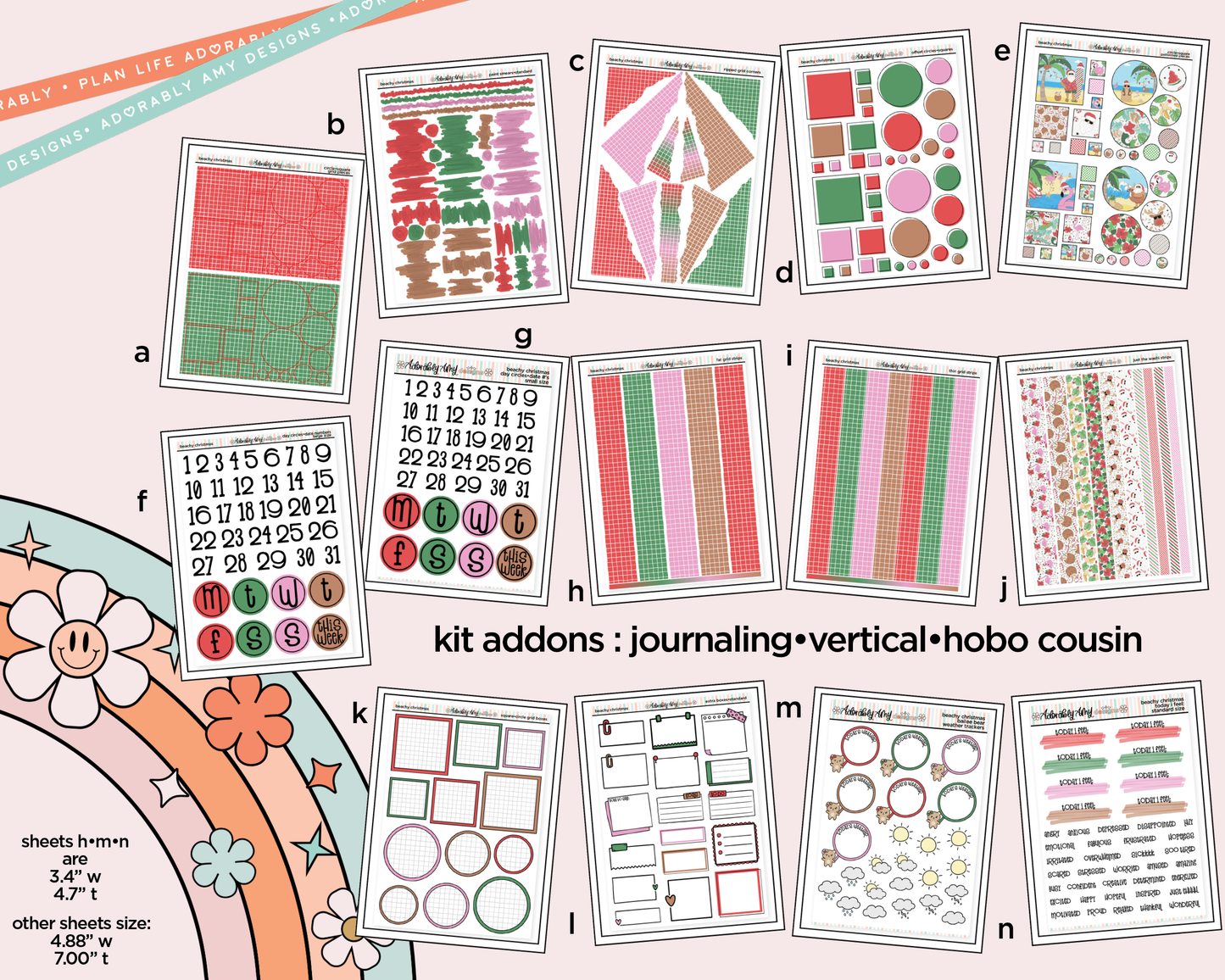 Beachy Christmas Weekly Kit Addons - All Sizes - Strips, Smears and More!