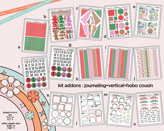 Beachy Christmas Weekly Kit Addons - All Sizes - Strips, Smears and More! - Adorably Amy Designs