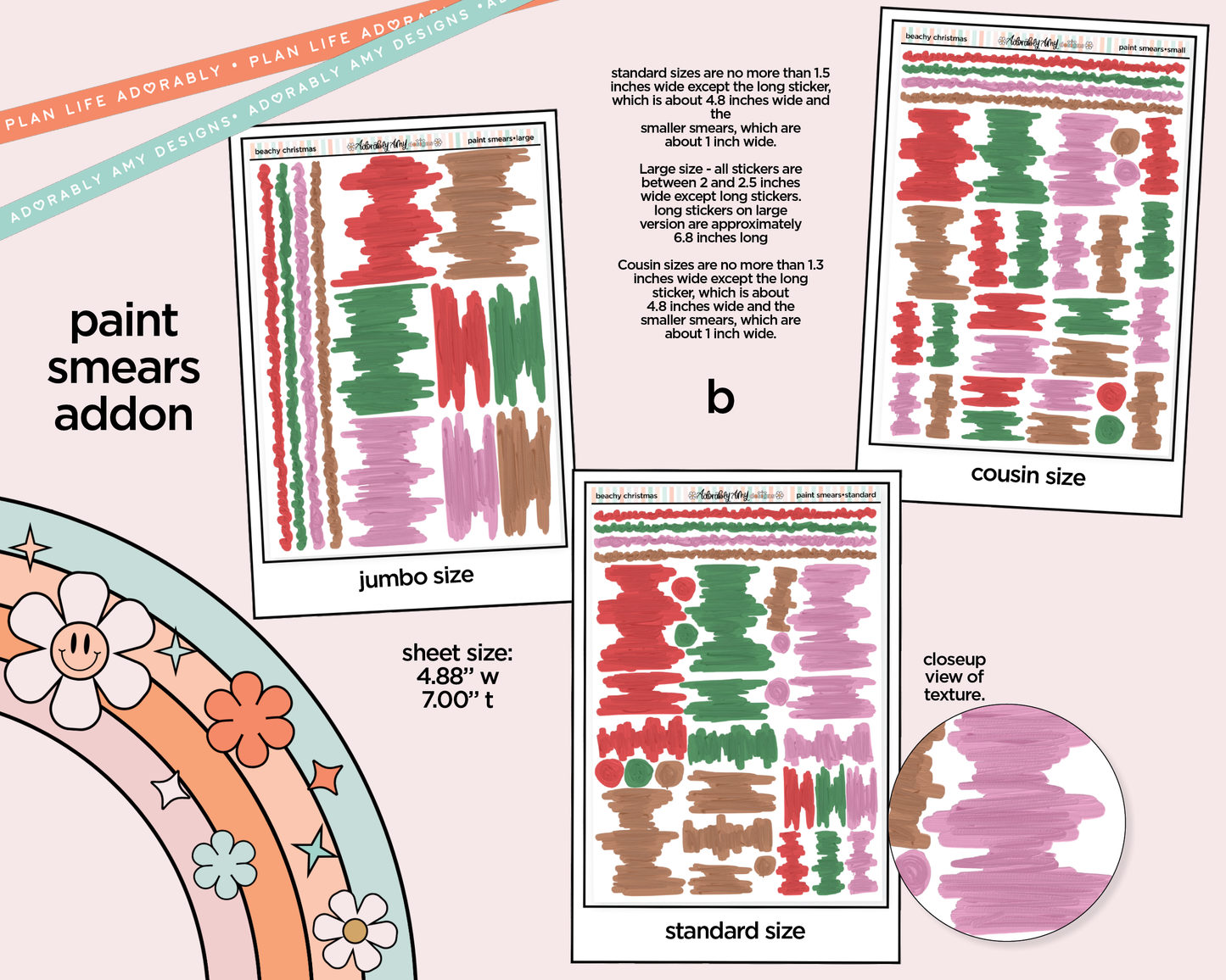 Beachy Christmas Weekly Kit Addons - All Sizes - Strips, Smears and More!