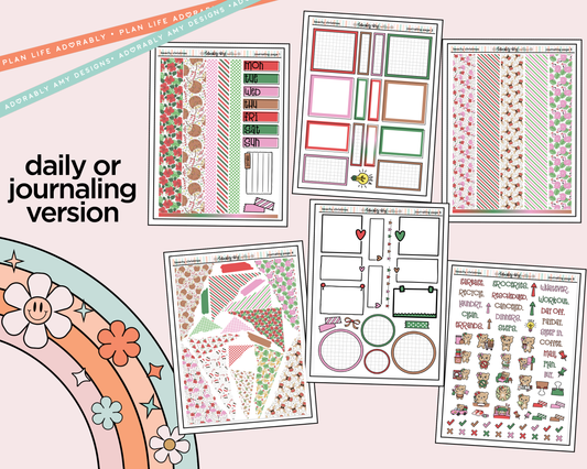 Journaling and Daily Planning Beachy Christmas Planner Sticker Kit - Adorably Amy Designs
