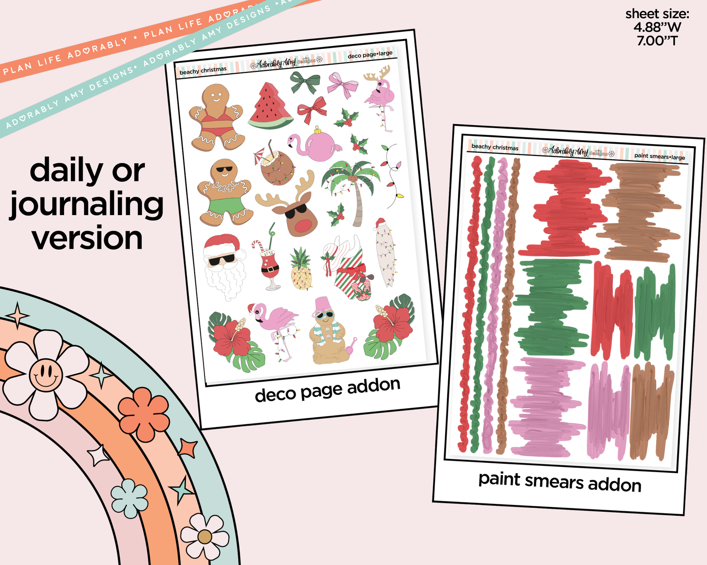 Journaling and Daily Planning Beachy Christmas Planner Sticker Kit