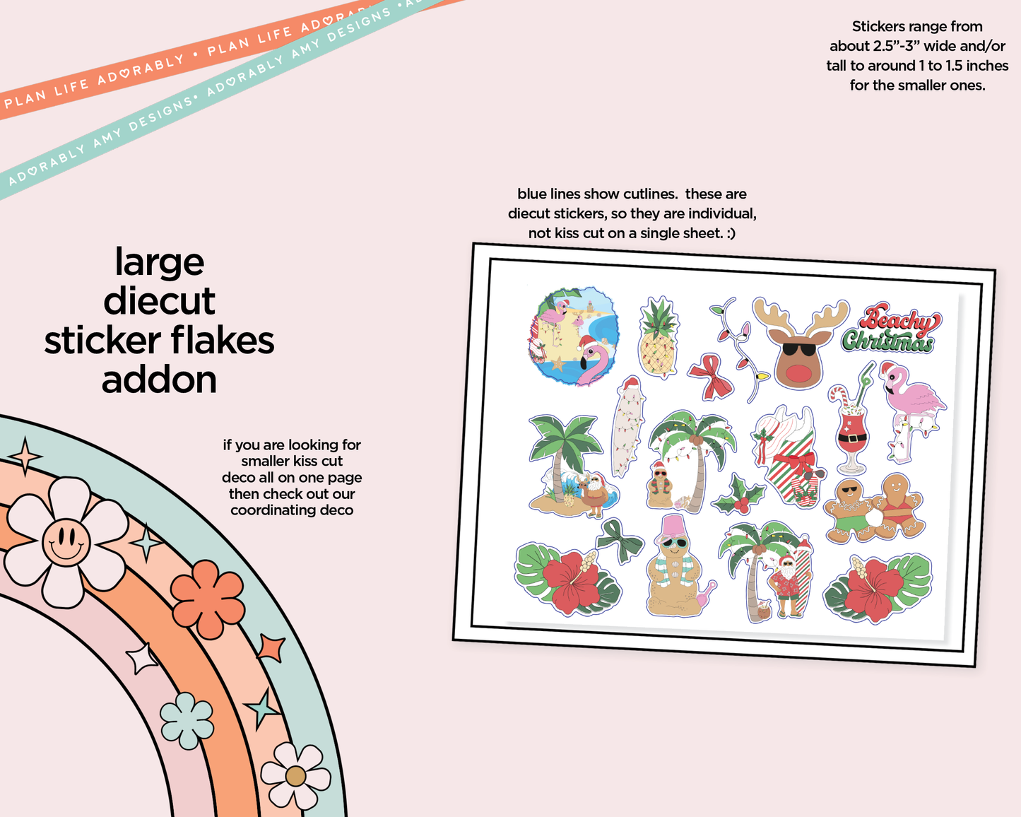 Journaling and Daily Planning Beachy Christmas Planner Sticker Kit