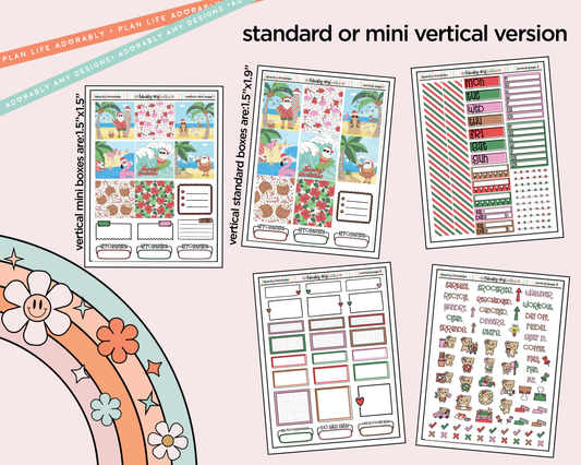 Vertical Beachy Christmas Kit for Vertical Standard Size Planners or Insert - Adorably Amy Designs