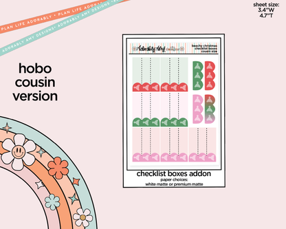 Hobonichi Cousin Weekly Beachy Christmas Planner Sticker Kit for Hobo Cousin or Similar Planners