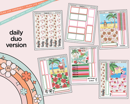 Daily Duo Beachy Christmas Weekly Planner Sticker Kit for Daily Duo Planner