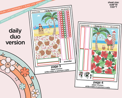 Daily Duo Beachy Christmas Weekly Planner Sticker Kit for Daily Duo Planner