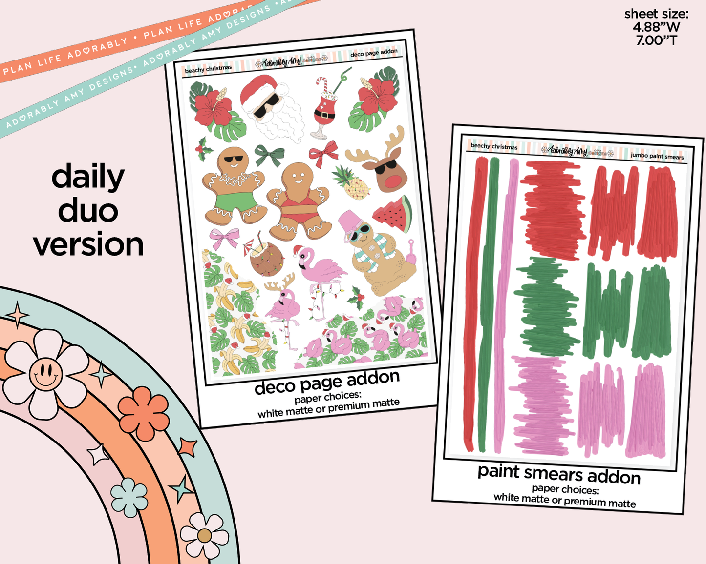 Daily Duo Beachy Christmas Weekly Planner Sticker Kit for Daily Duo Planner