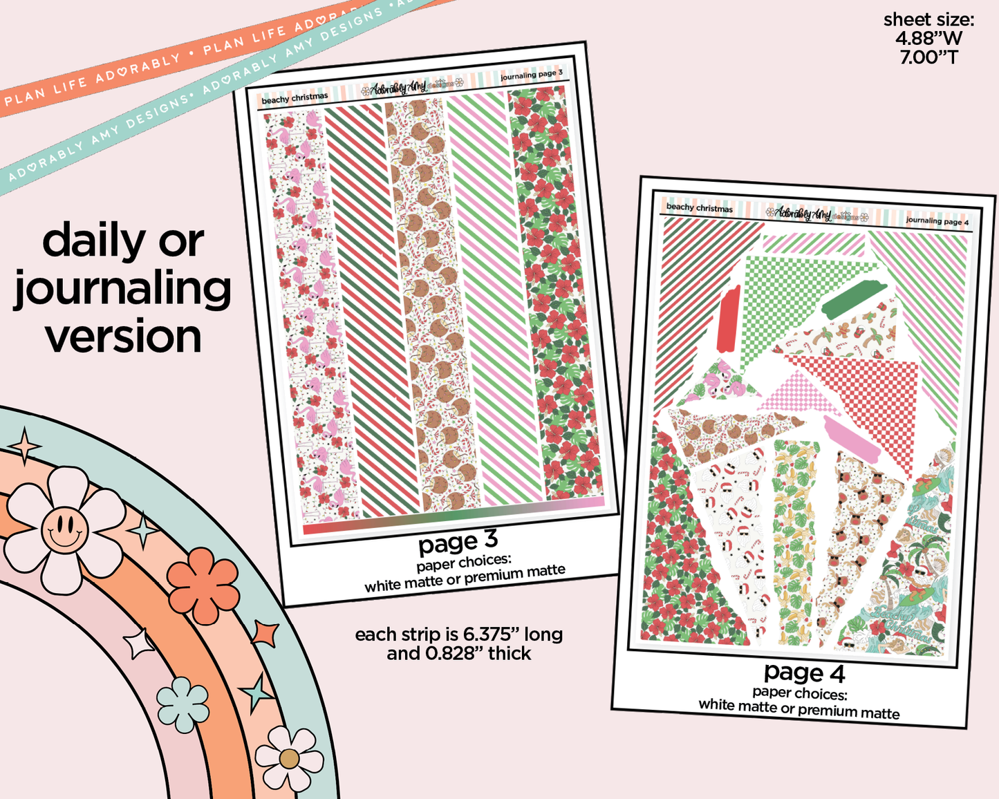 Journaling and Daily Planning Beachy Christmas Planner Sticker Kit