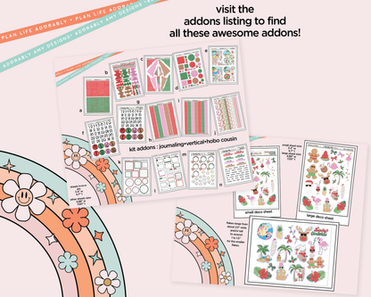 Vertical Beachy Christmas Kit for Vertical Standard Size Planners or Insert