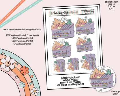 Just a Beautiful Mess Doing My Best Typography Sampler Planner Stickers for any Planner or Insert